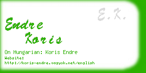 endre koris business card